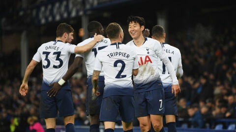 El Tottenham celebra un gol