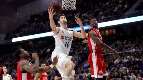 Santiago Yust, en el partido contra el UCAM Murcia