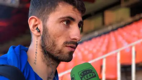 Cristiano Piccini, delantero del Valencia. Cristiano Piccini, delantero del Valencia.