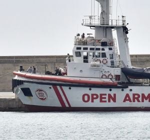 Vista del barco de la Organización de Salvamento Open Arms. Vista del barco de la Organización de Salvamento Open Arms.
