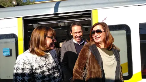 Armengol, Busquets y Marc Pons Inauguración red eléctrica ferroviaria Palma-Manacor