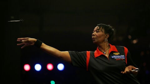 Deta Hedman, en plena competici&oacute;n