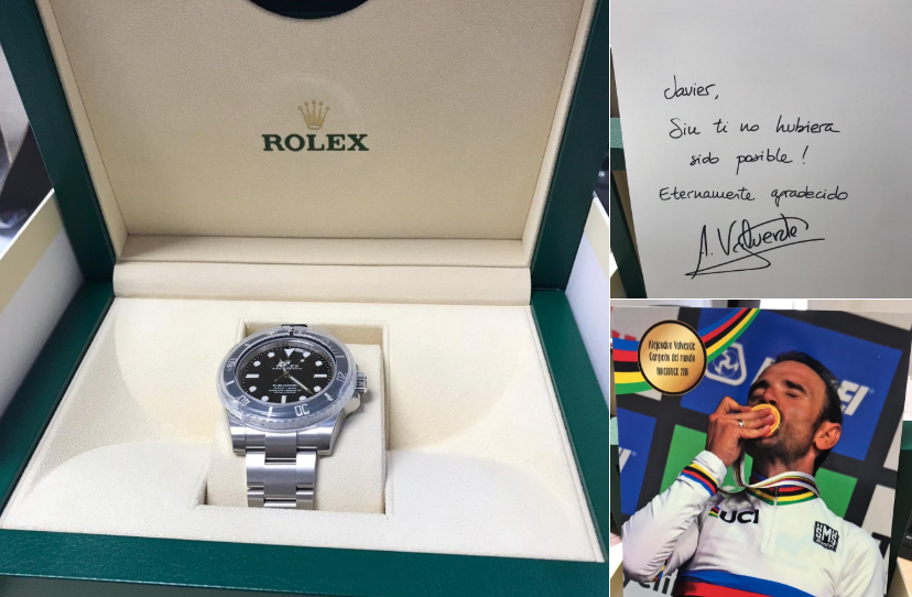 El enorme detalle de Alejandro Valverde con el exseleccionador Javier Mínguez El enorme detalle de Alejandro Valverde con el exseleccionador Javier Mínguez