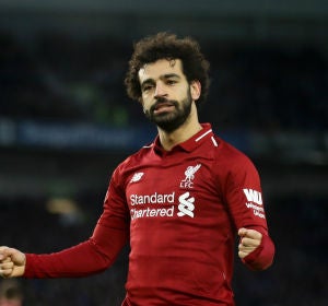 Salah celebra un gol con el Liverpool Salah celebra un gol con el Liverpool