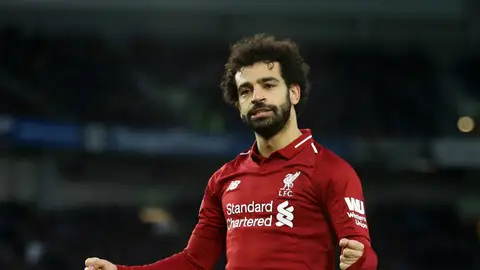 Salah celebra un gol con el Liverpool Salah celebra un gol con el Liverpool
