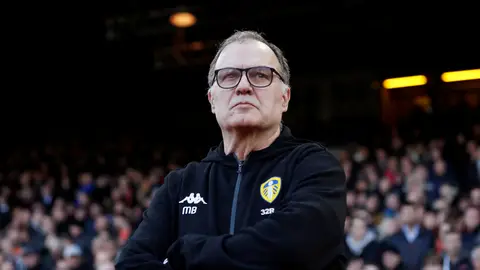 Marcelo Bielsa, durante un partido del Leeds United Marcelo Bielsa, durante un partido del Leeds United