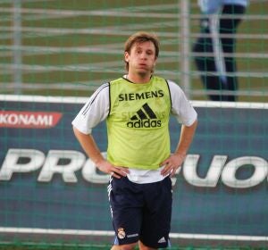 Cassano, durante un entrenamiento con el Real Madrid Cassano, durante un entrenamiento con el Real Madrid
