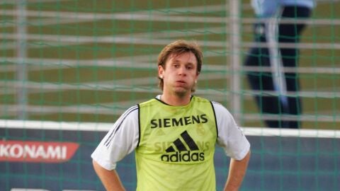 Cassano, durante un entrenamiento con el Real Madrid