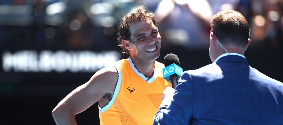 Rafa Nadal, tras su victoria en el Open de Australia Rafa Nadal, tras su victoria en el Open de Australia