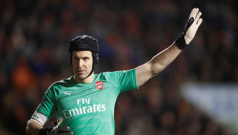 Petr Cech, en un partido del Arsenal
