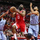 James Harden, en acción ante los Grizzlies James Harden, en acción ante los Grizzlies