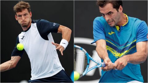 Pablo Carre&ntilde;o y Albert Ramos, en sus respectivos estrenos en el Open de Australia