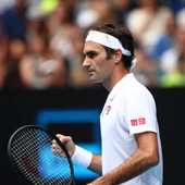 Roger Federer celebrando la victoria en un partido del Open de Australia Roger Federer celebrando la victoria en un partido del Open de Australia