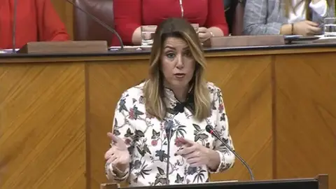Susana Díaz en el Parlamento de Andalucía Susana Díaz en el Parlamento de Andalucía