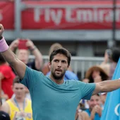 Fernando Verdasco celebra su victoria ante el moldavo Radu albot Fernando Verdasco celebra su victoria ante el moldavo Radu albot
