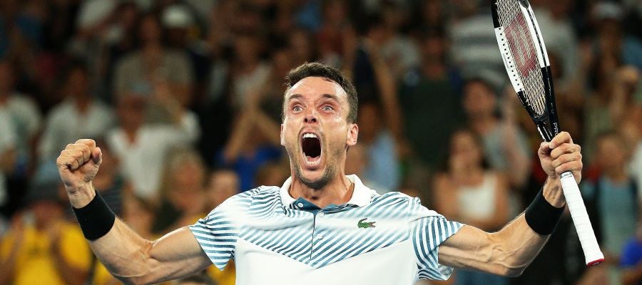 Roberto Bautista, tras ganar un partido Roberto Bautista, tras ganar un partido