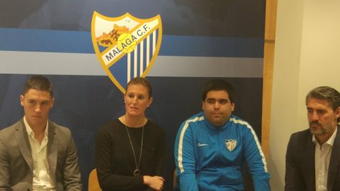 Ricca, Adriana, Carlos y Caminero, del M&aacute;laga CF