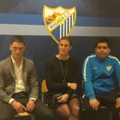 Ricca, Adriana, Carlos y Caminero, del Málaga CF Ricca, Adriana, Carlos y Caminero, del Málaga CF