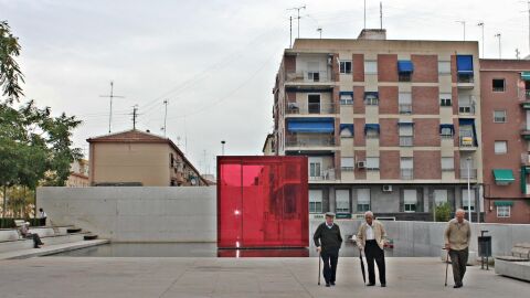 Zona de la Plaza de Barcelona del barrio de Carr&uacute;s de Elche
