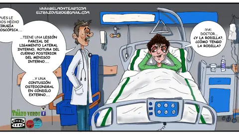 Gonzalo Villar, operado por el doctor Pedro Luis Ripoll. LA VIÑETA DE JOSÉ ANTONIO BELMONTE