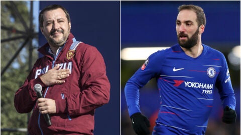 Matteo Salvini y Gonzalo Higua&iacute;n