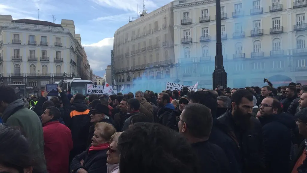 Taxistas en la Puerta del Sol Taxistas en la Puerta del Sol
