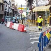 Obras en la calle Alfonso XII de Elche