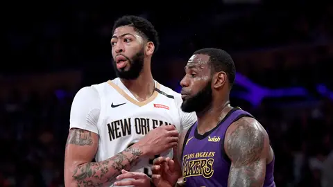 Anthony Davis y LeBron James, durante un Pelicans-Lakers Anthony Davis y LeBron James, durante un Pelicans-Lakers