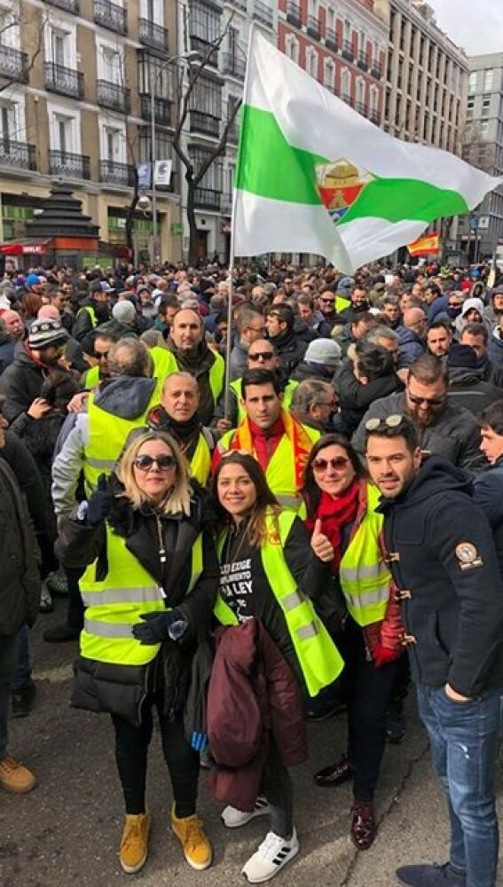 Taxistas de Elche en las movilizaciones de Madrid