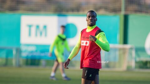 Florentin Pogba, entrenando con el Elche