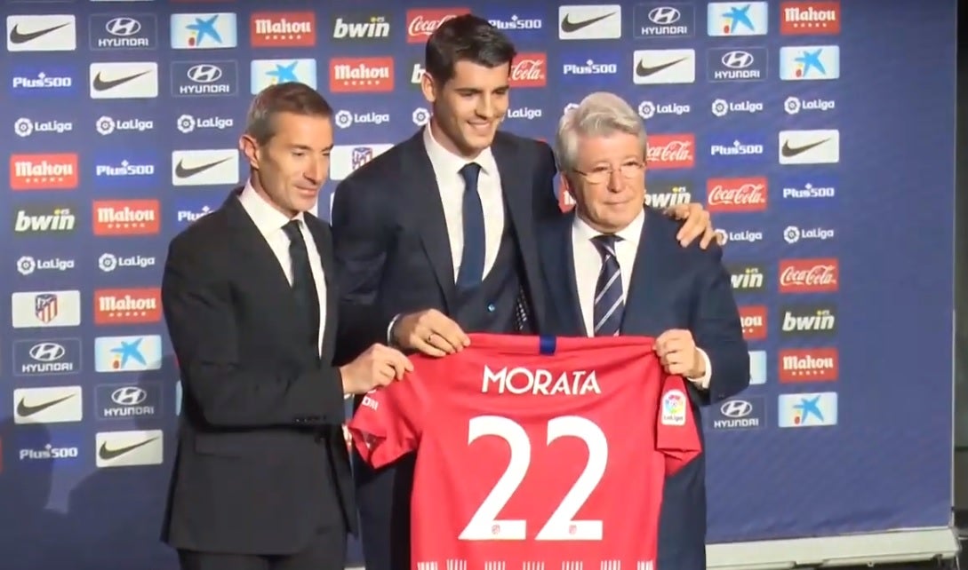 Álvaro Morata, presentado con el Atlético: "Si estoy aquí es porque quiero. No tengo que explicar mi sentimiento" Álvaro Morata, presentado con el Atlético: "Si estoy aquí es porque quiero. No tengo que explicar mi sentimiento"