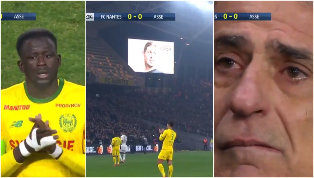 Emocionante ovación en el minuto 9 del Nantes vs Saint-Etienne en recuerdo de Emiliano Sala Emocionante ovación en el minuto 9 del Nantes vs Saint-Etienne en recuerdo de Emiliano Sala
