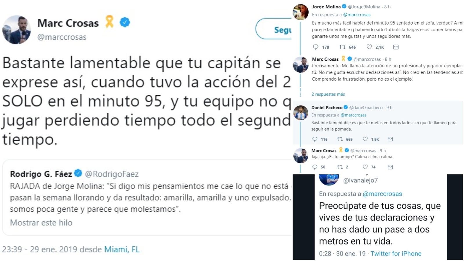Marc Crosas critica a Jorge Molina y el delantero del Getafe le responde: "Es mucho más fácil hablar del minuto 95 sentado en el sofá" Marc Crosas critica a Jorge Molina y el delantero del Getafe le responde: "Es mucho más fácil hablar del minuto 95 sentado en el sofá"