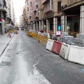 Obras en la calle Alfonso XII de Elche