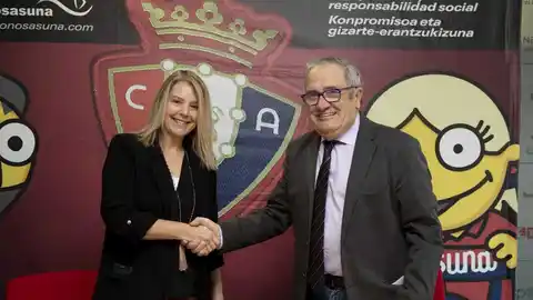 Luis Sabalza e Idoia Altadill Convenio con Fundación Osasuna