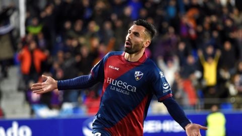 El delantero del Huesca, Enric Gallego. 