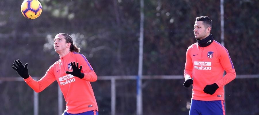 Filipe y Vitolo, en un entrenamiento Filipe y Vitolo, en un entrenamiento