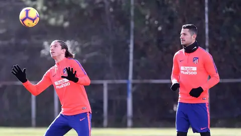 Filipe y Vitolo, en un entrenamiento Filipe y Vitolo, en un entrenamiento