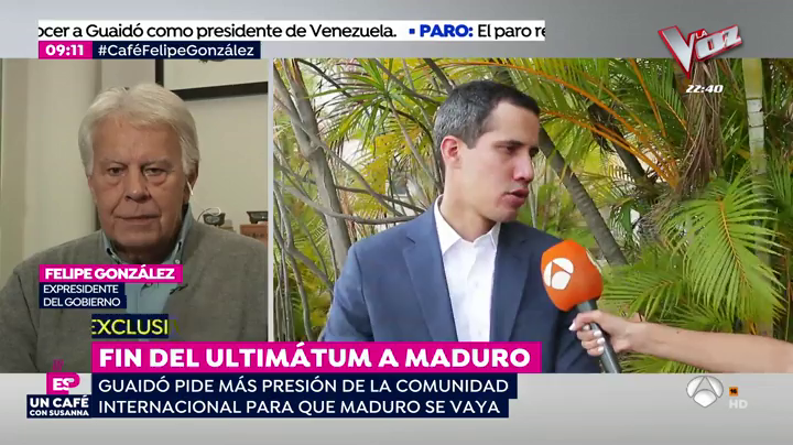Felipe González cree que el reconocimiento a Guaidó tendrá repercusiones diplomáticas Felipe González cree que el reconocimiento a Guaidó tendrá repercusiones diplomáticas