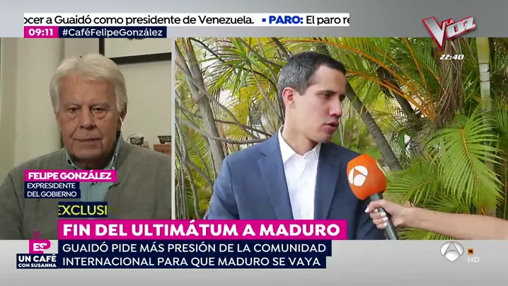 Felipe González: "Si a Maduro le quedara dignidad ya se habría ido porque ha destruído el país" Gonzale