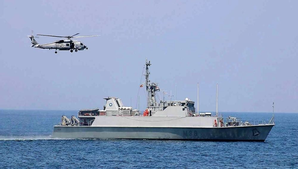 Uno de los buques de la Primera Escuadrilla de Cazaminas de la Armada Española 