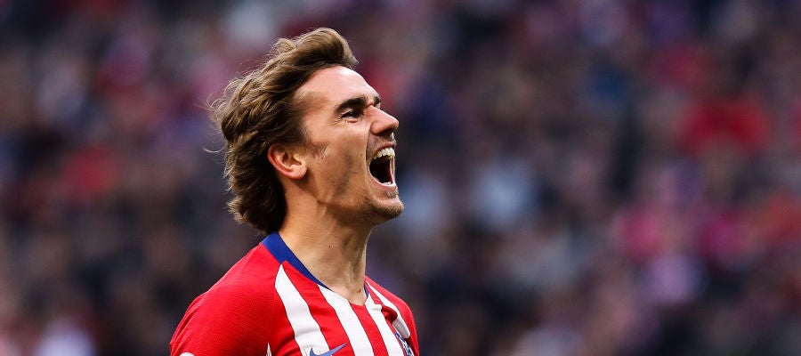Griezmann celebra un gol con el Atlético Griezmann celebra un gol con el Atlético