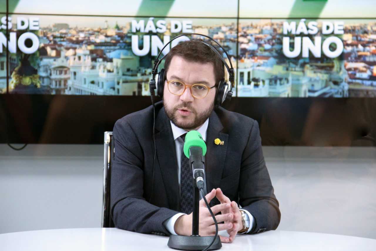 Pere Aragonès: "Si los partidos que hay representados en la mesa tienen mayoría suficiente, las instituciones deben aceptarlo" Pere Aragonès: "Si los partidos que hay representados en la mesa tienen mayoría suficiente, las instituciones deben aceptarlo"