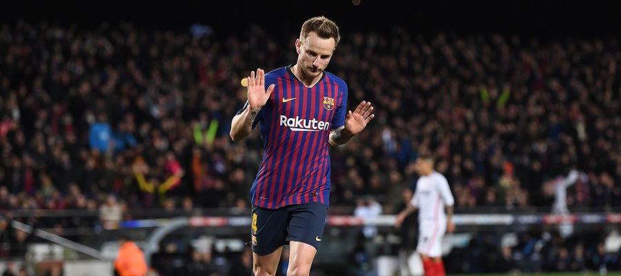 Rakitic, durante un partido con el Barcelona Rakitic, durante un partido con el Barcelona