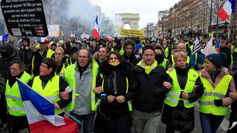 Protesta de los chalecos amarillos en Par&iacute;s