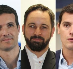 Pablo Casado, Santiago Abascal y Albert Rivera Pablo Casado, Santiago Abascal y Albert Rivera
