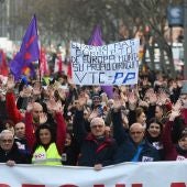  Los taxistas vuelven a manifestarse en Madrid para mostrar que van a seguir con "la lucha frente a la privatización del transporte"
