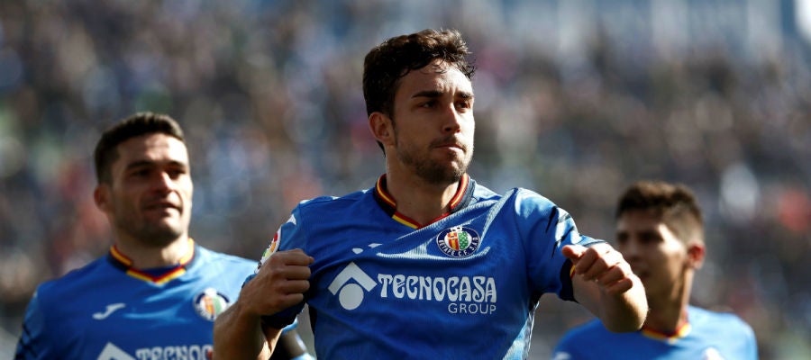 Mata celebra un gol con el Getafe Mata celebra un gol con el Getafe
