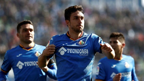 Mata celebra un gol con el Getafe
