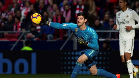 Thibaut Courtois, durante el partido contra el Atl&eacute;tico de Madrid